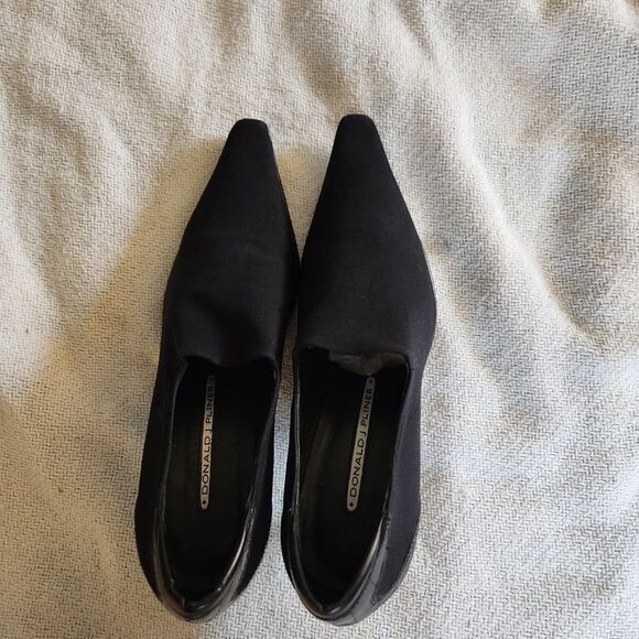 DONALD PLINER Loui Stretch Crepe Bootie Heels WOMEN'S Size 6.5 Pointed Toe Black - Picture 4 of 8